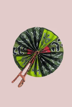 Nature Lover Green African Print Folding Fan