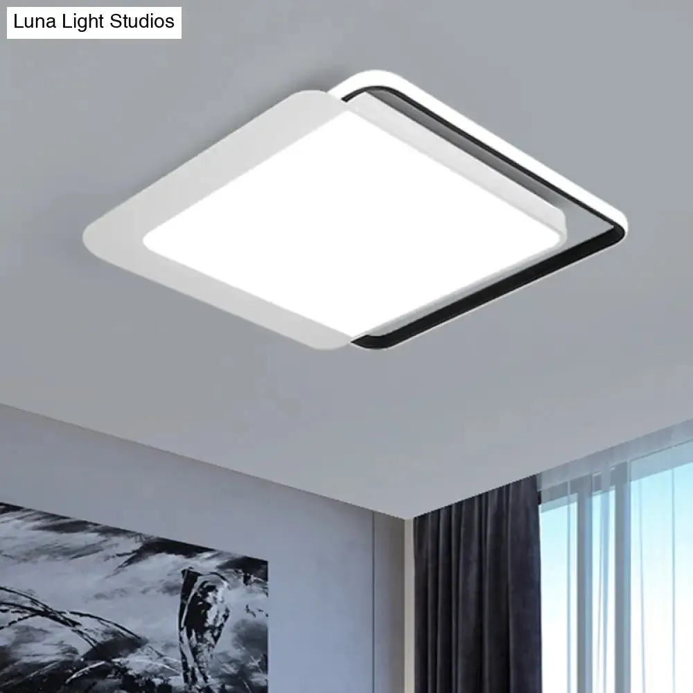 Nordic Flush Mount Acrylic LED Ceiling Lamp for Bedroom in White