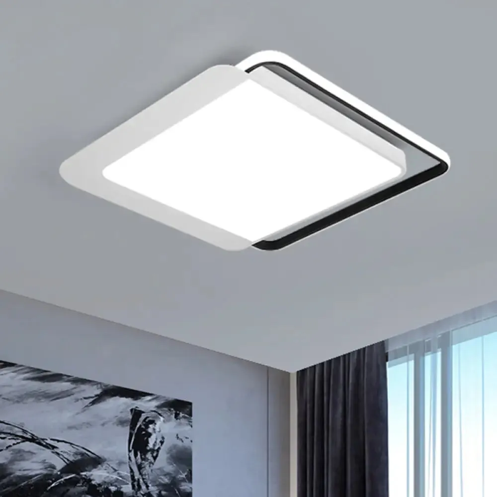 Nordic Flush Mount Acrylic LED Ceiling Lamp for Bedroom in White