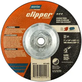 Norton Clipper Classic A AO Series 70184601510 Grinding Wheel, 7 in Dia, 1/4 in Thick, 5/8-11 Arbor :EA: QUANTITY: 1