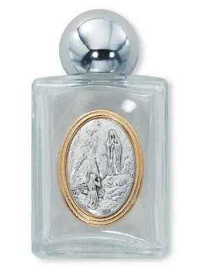 Our Lady of Lourdes Glass Holy Water Bottle