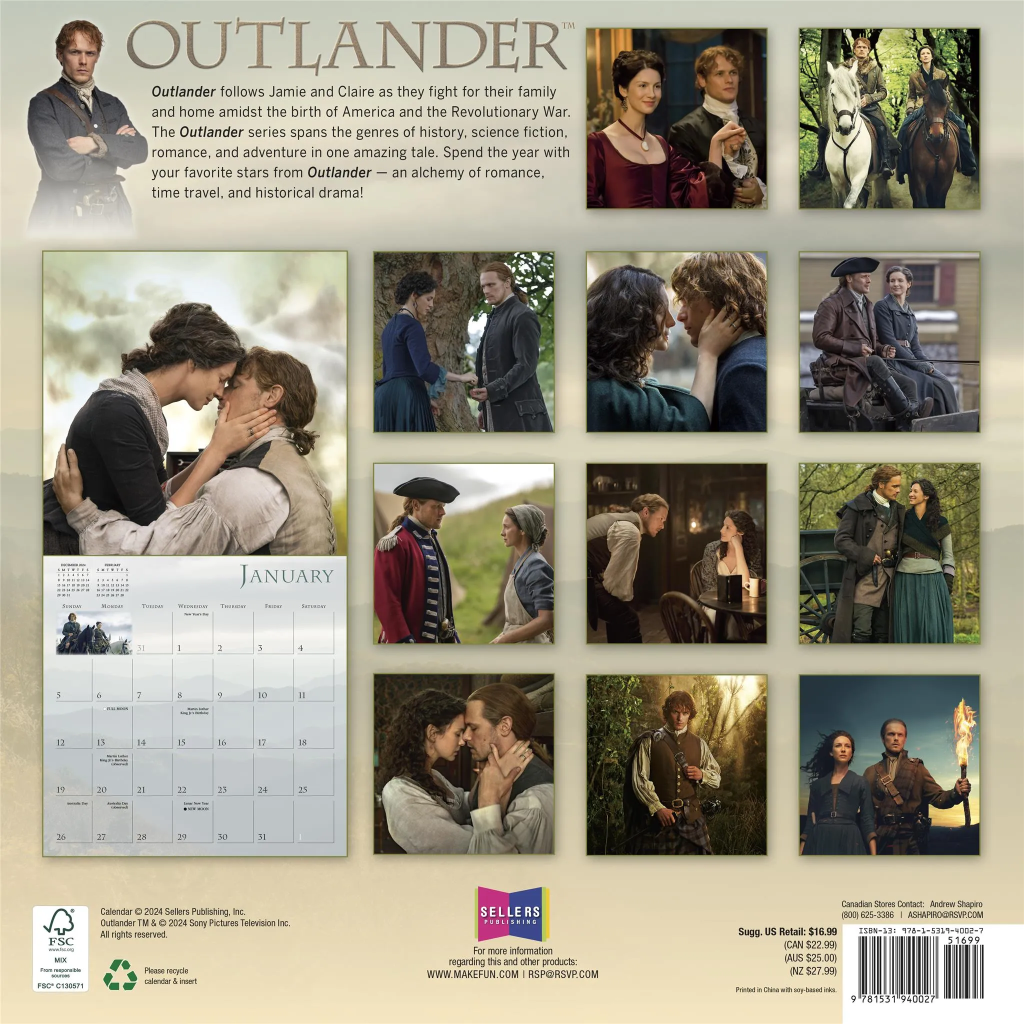 Outlander Wall 2025 Calendar