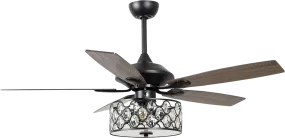 Parrot Uncle 52" Tibuh Crystal Ceiling Fan with Lighting and Remote Control New