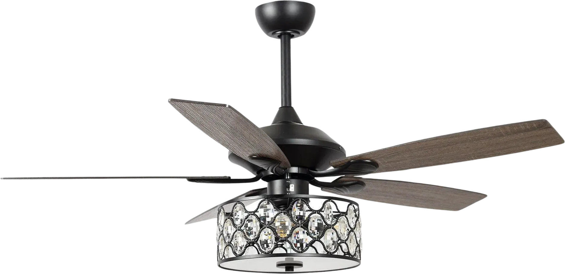 Parrot Uncle 52" Tibuh Crystal Ceiling Fan with Lighting and Remote Control New