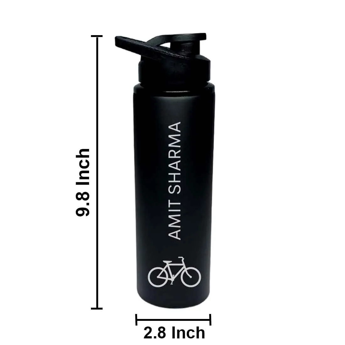 Personalised Engraved Water Bottle for Gym Sports Sipper - Cycle