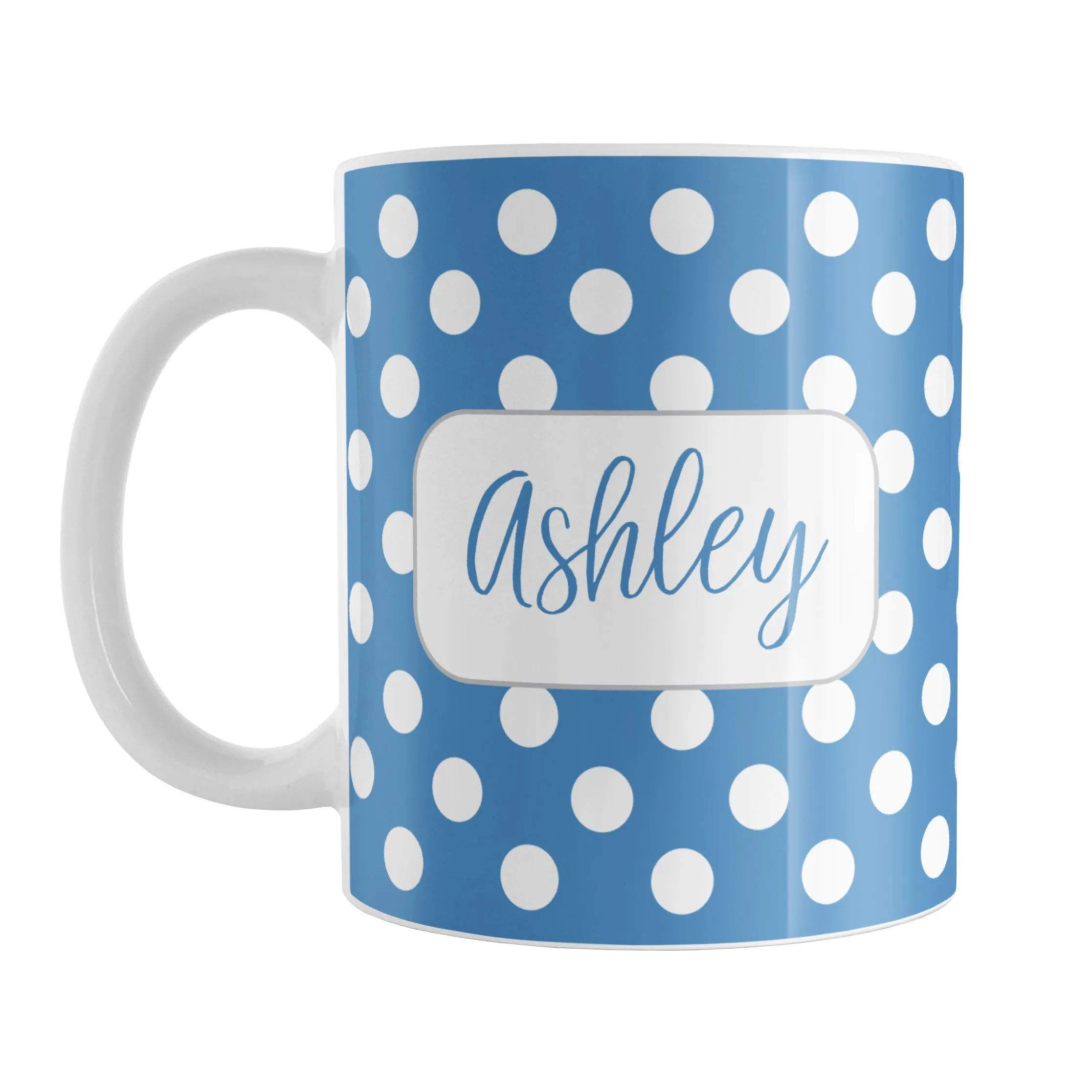 Personalized Blue Polka Dot Mug