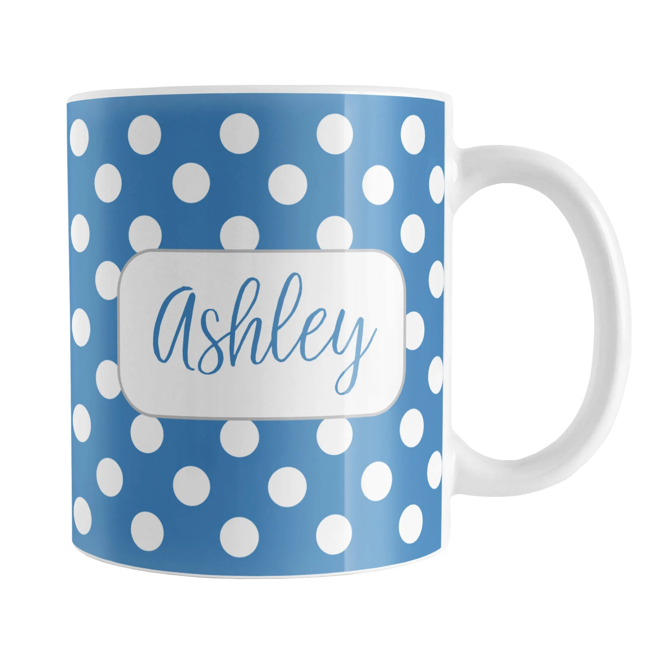 Personalized Blue Polka Dot Mug