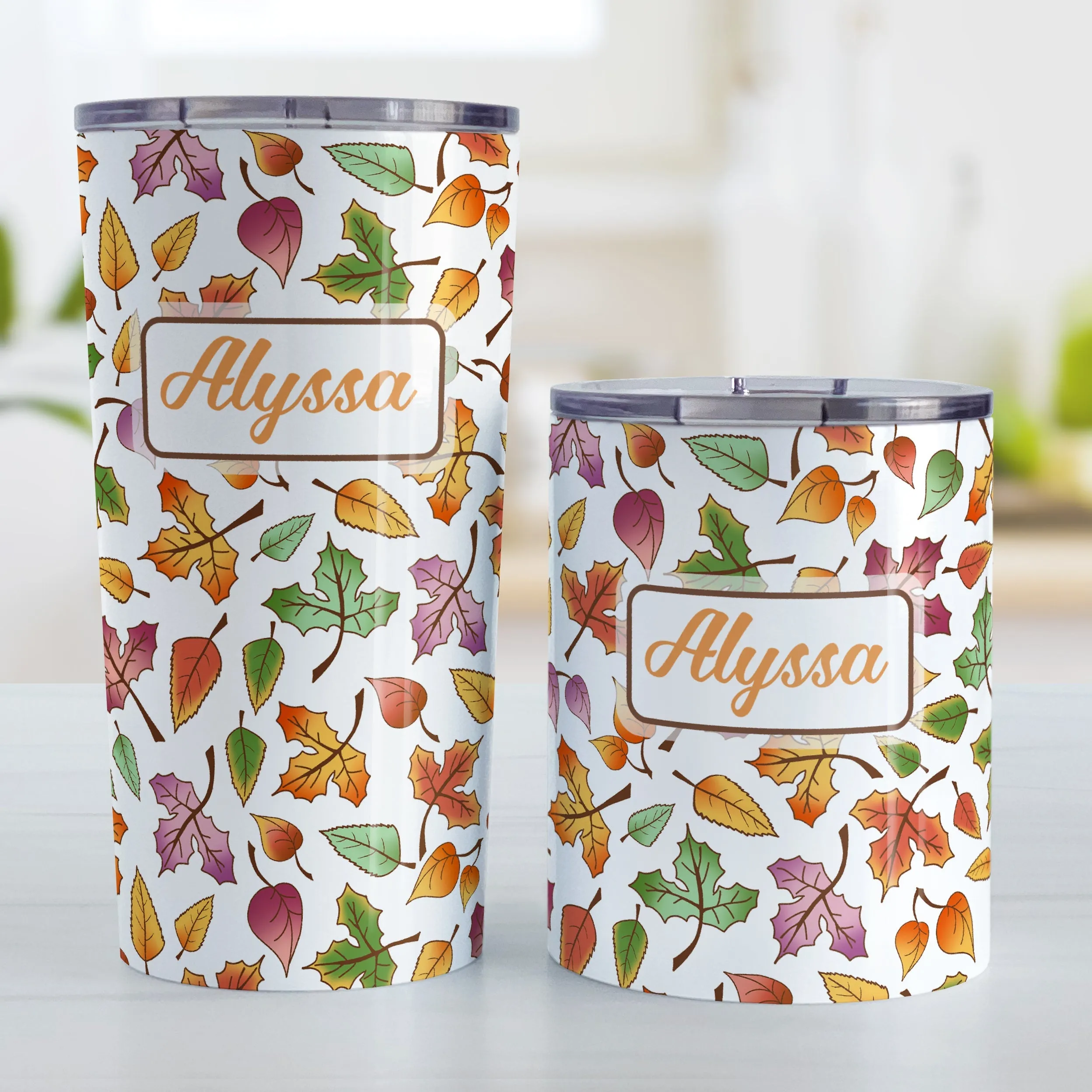 Personalized Changing Leaves Fall Tumbler Cup