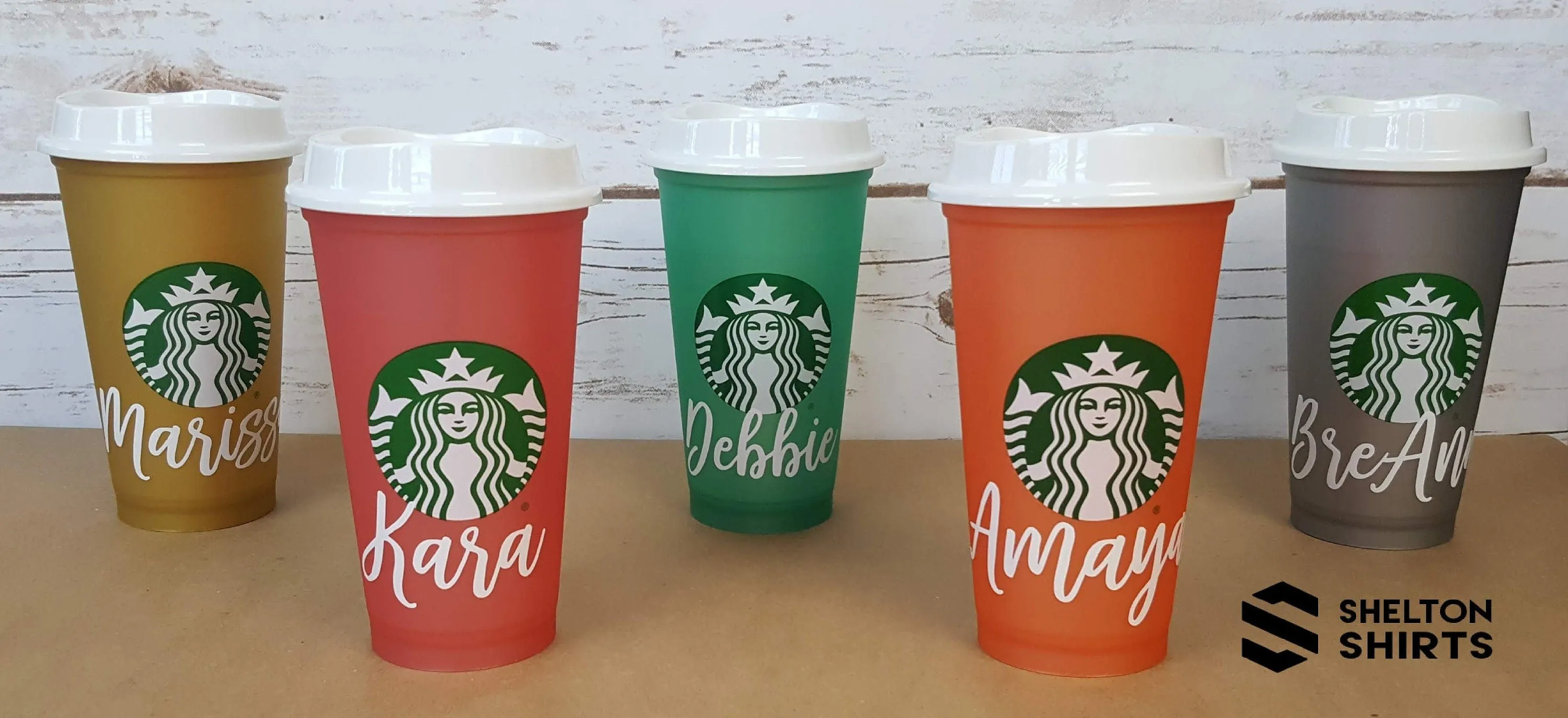 Personalized Shimmery Starbucks Reusable Cups - Your choice of 5 colors