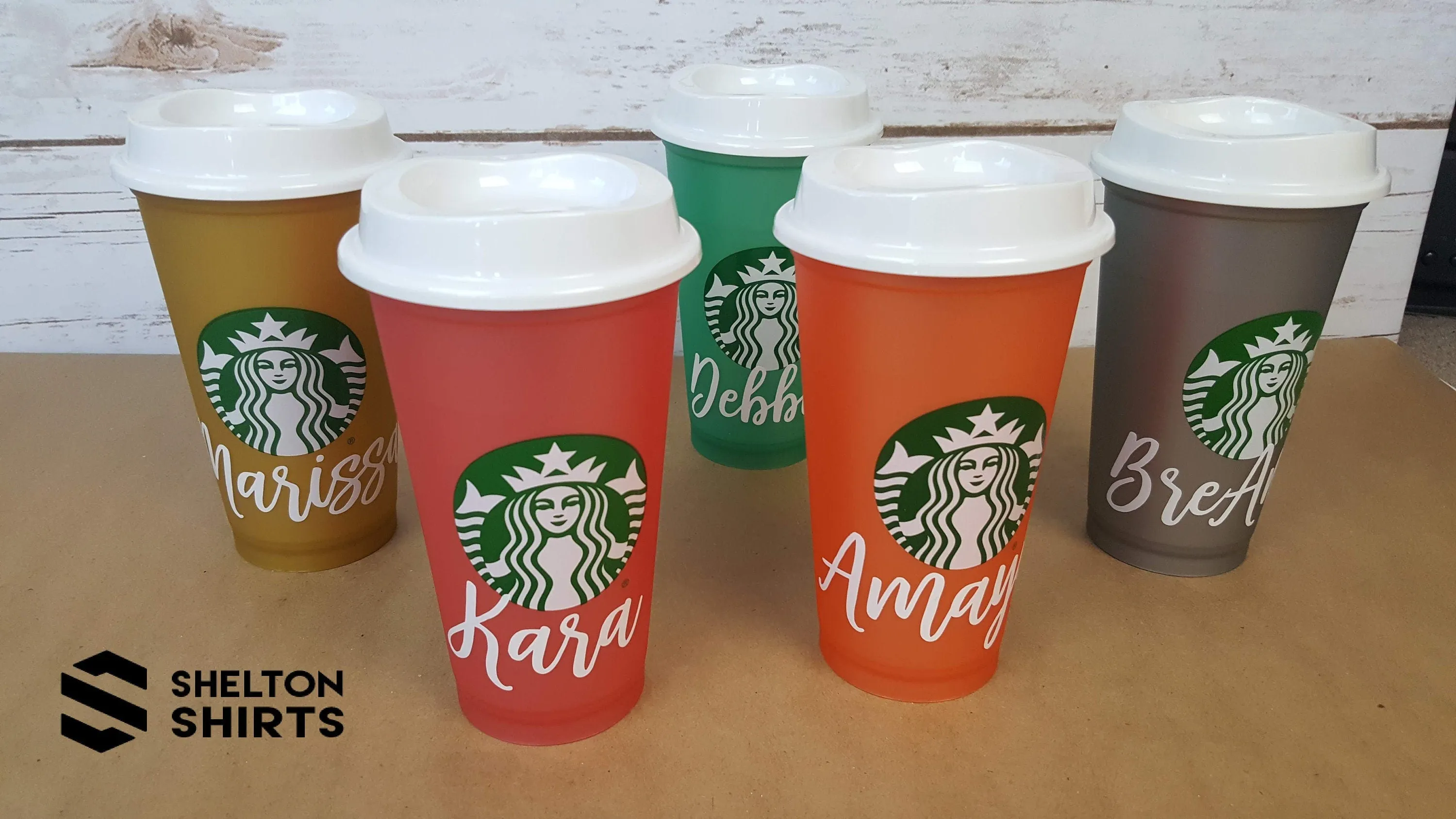 Personalized Shimmery Starbucks Reusable Cups - Your choice of 5 colors