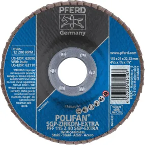 Pferd 60458 Polifan SGP Zirkon-Extra 4-1/2"x7/8" Flap Disc 40GR (Package of 10)