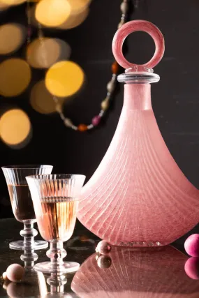 Pink Glass Art Deco Decanter