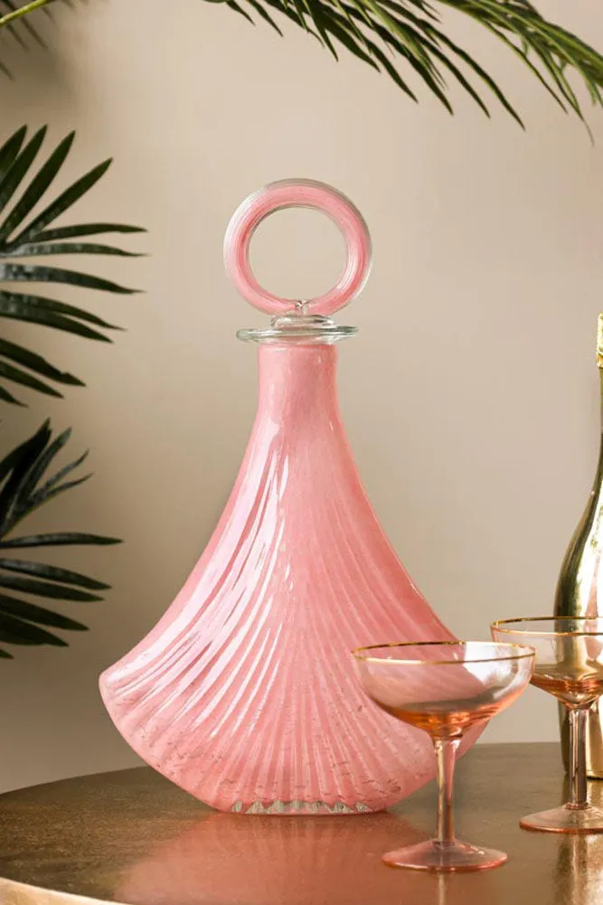 Pink Glass Art Deco Decanter