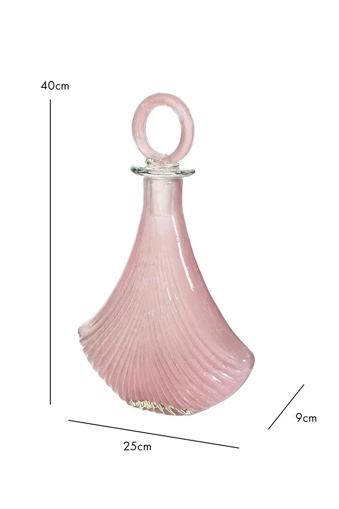 Pink Glass Art Deco Decanter