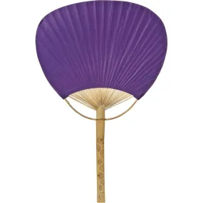 Plum Purple Paper Paddle Fan, Set of 10