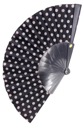 Polka Dot Folding Fan in Black & White