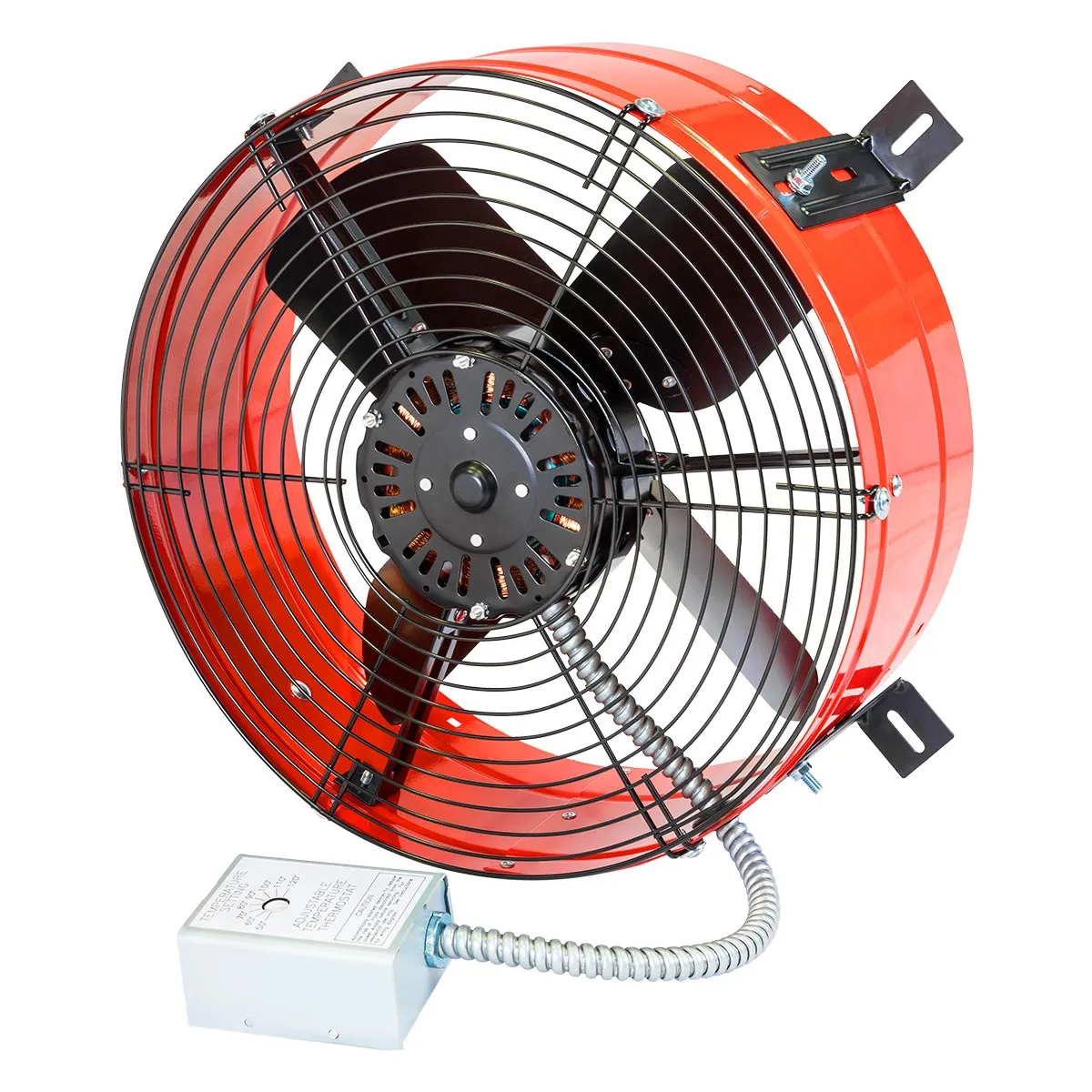 Premium 1,300 CFM Gable Mount Power Attic Ventilator in Red