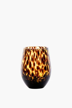 Puro Tortoiseshell Stemless Wine Glass