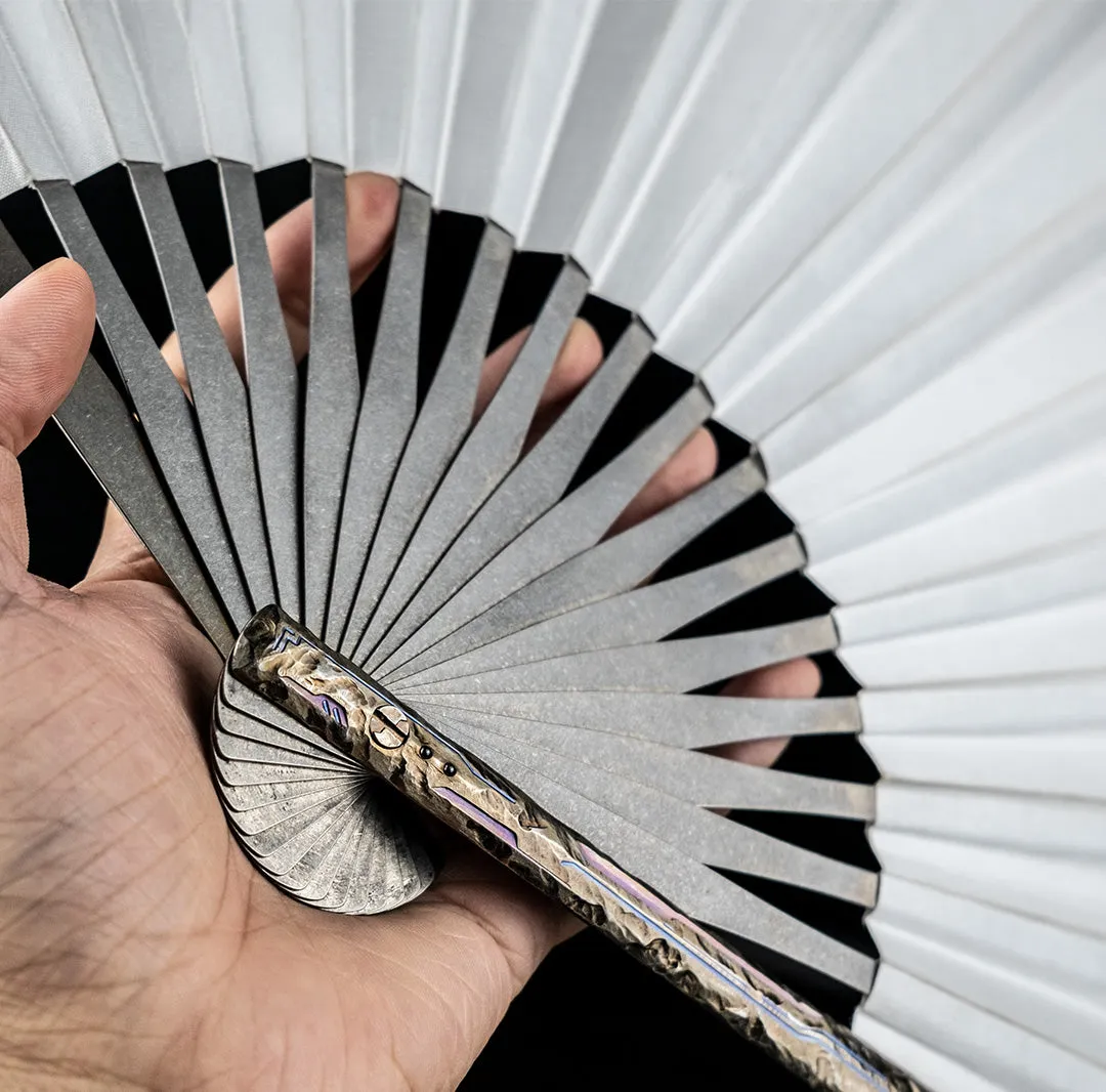 QiYuan: the Titanium Hand-carved Folding Fan-Warship