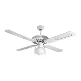 Radiant Lighting RF8W Rattan Ceiling Fan 470mm White 52" 1 Light 4 Blade 06FA201 W