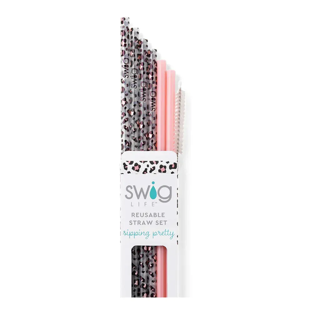 Reusable Straw Set     Luxy Leopard