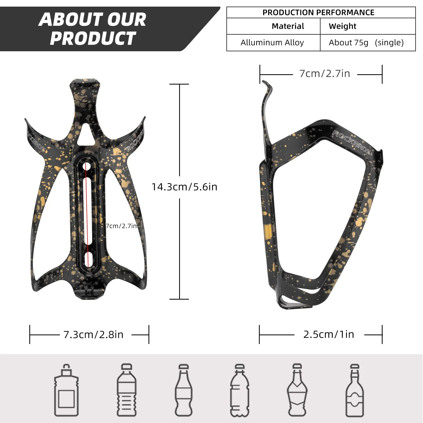 ROCKBROS Bicycle Water Bottle Holder 2-Packs