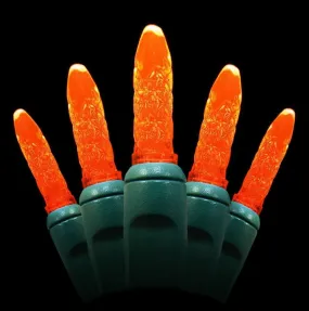 Seasonal Source 41607R-B M5 Orange LED Holiday Lights, 4" Spacing