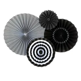 Small Black and White Fan Set