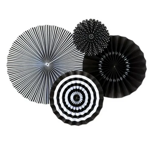 Small Black and White Fan Set