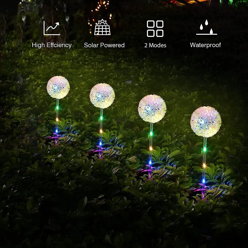 Solar 6LED Dandelion Color-changing Garden Ground Plug Light