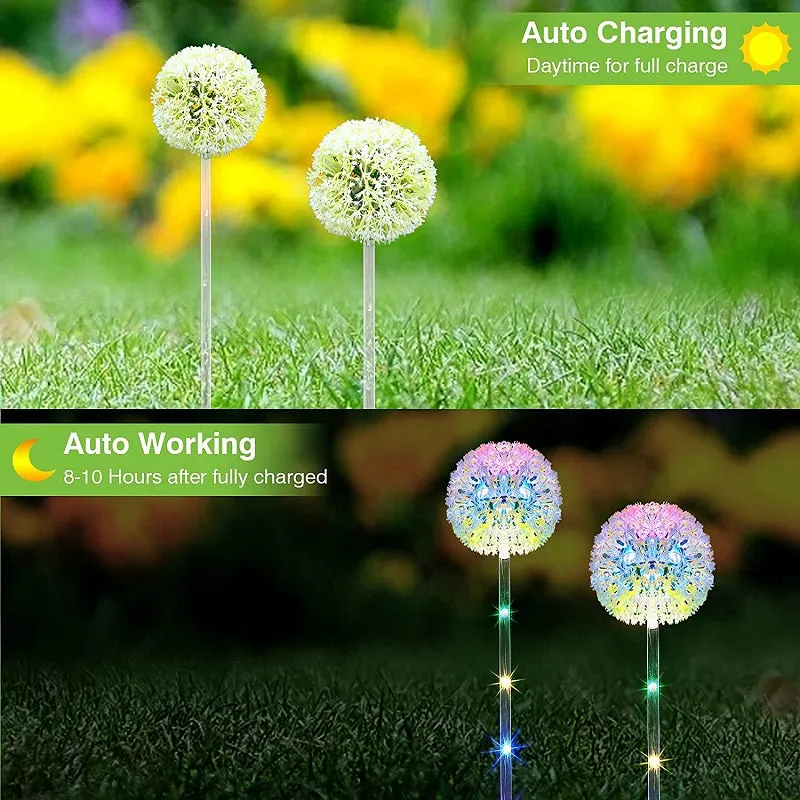 Solar 6LED Dandelion Color-changing Garden Ground Plug Light