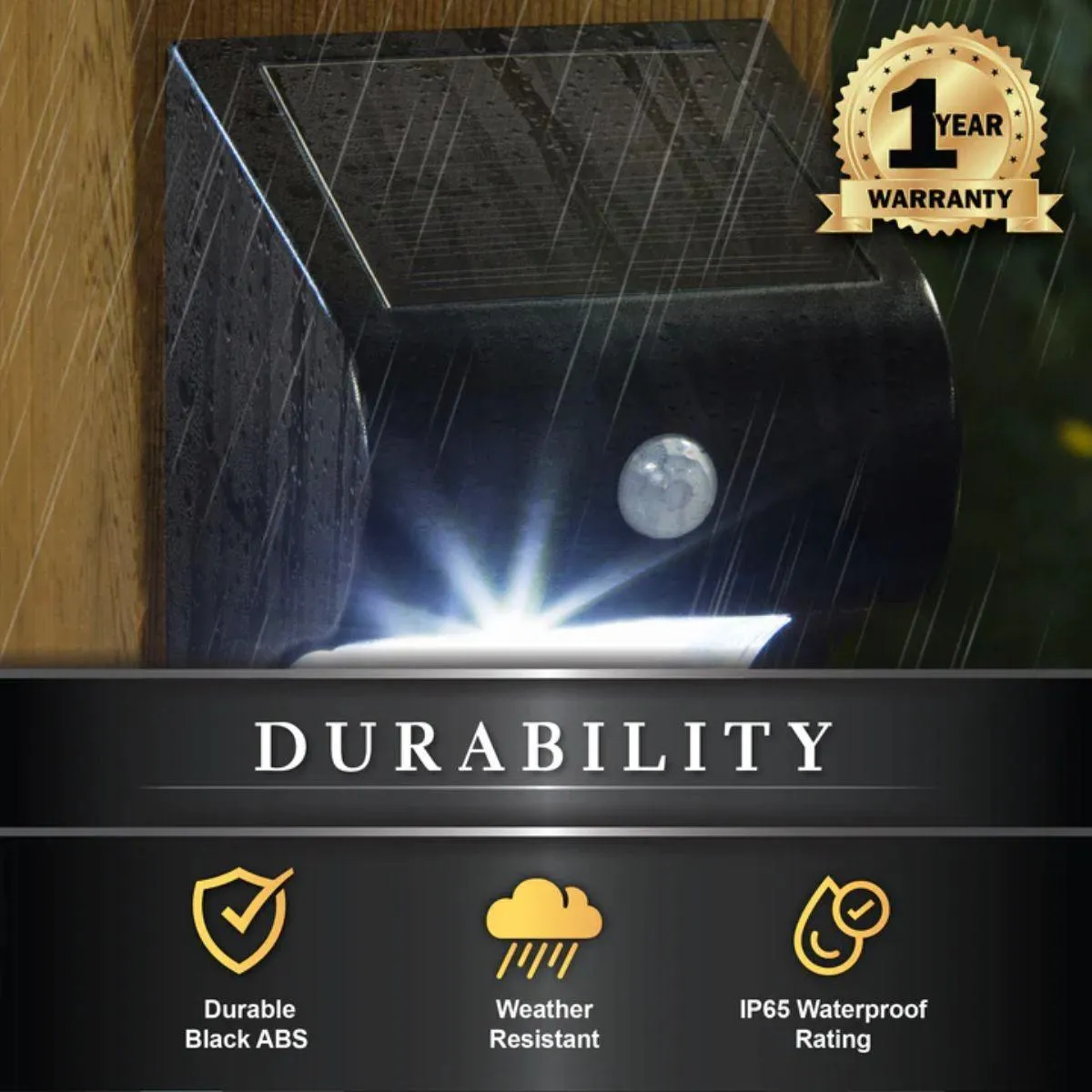 Solar LED Outdoor Wall Sconce 4500K (Pack Of 2)