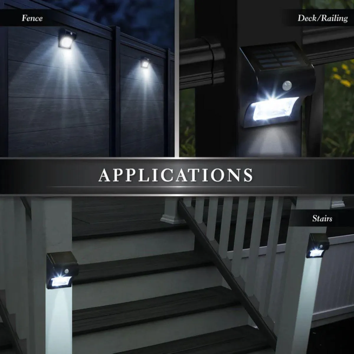 Solar LED Outdoor Wall Sconce 4500K (Pack Of 2)