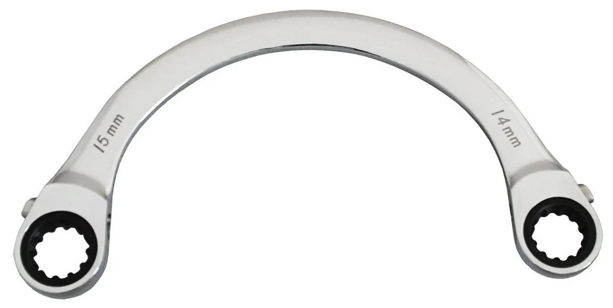 Spherical "C"-type Reversible Ratchet Wrench, Metric