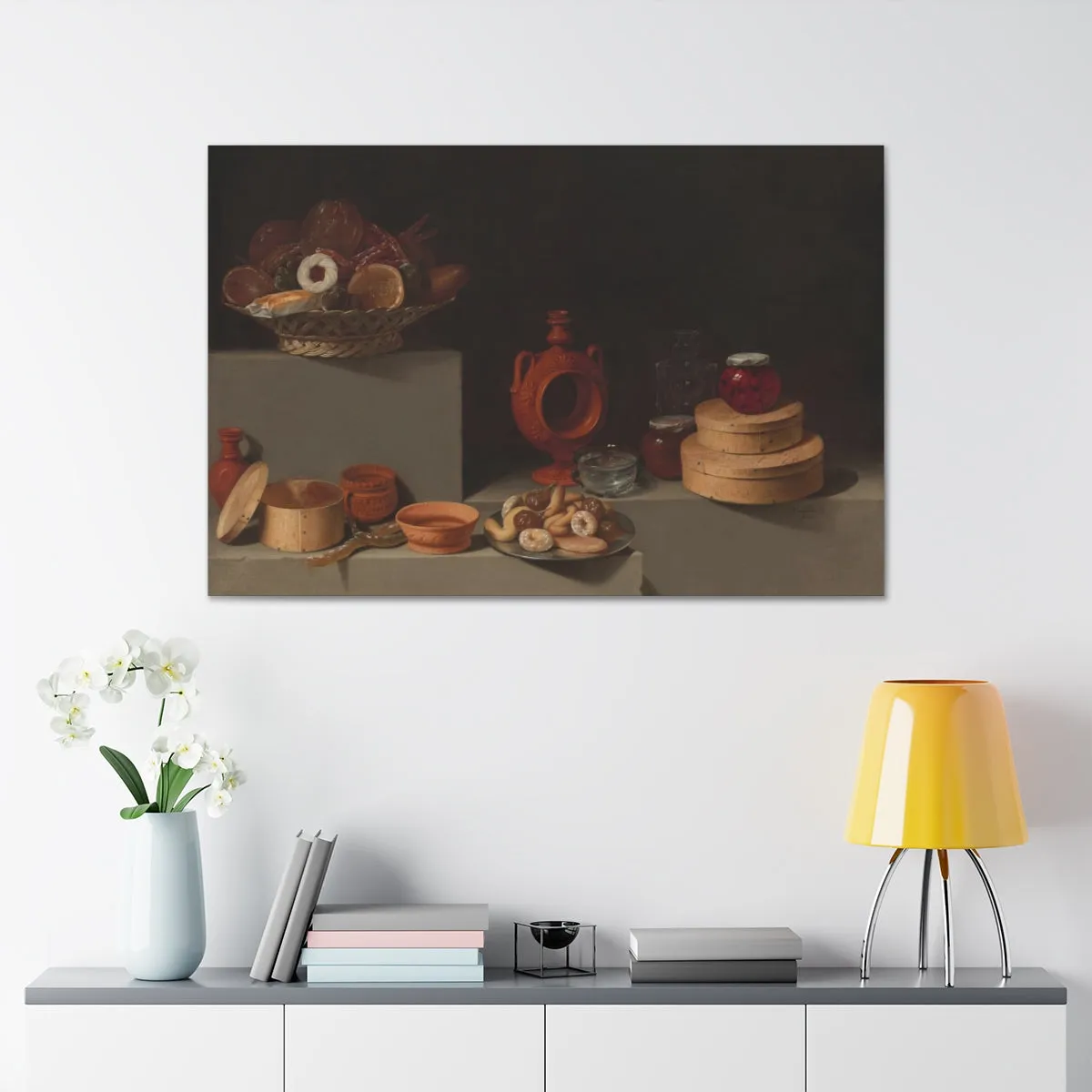 STILL LIFE WITH SWEETS AND POTTERY