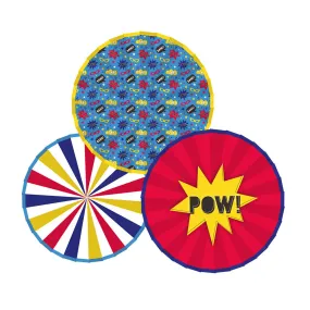 Superhero Paper Fans (x3)