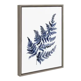 Sylvie Botanical Fern Indigo Framed Canvas by Sara Berrenson