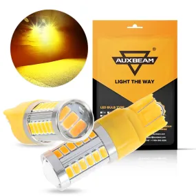 T20 7443 7440 LED Turn Signal Light Rear/Front, Side Maker Light 20W 4000LM 3500K Amber 33LED Series | 2 Bulbs