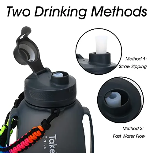 TakeToday Collapsible Water Bottles 40 OZ with Straw