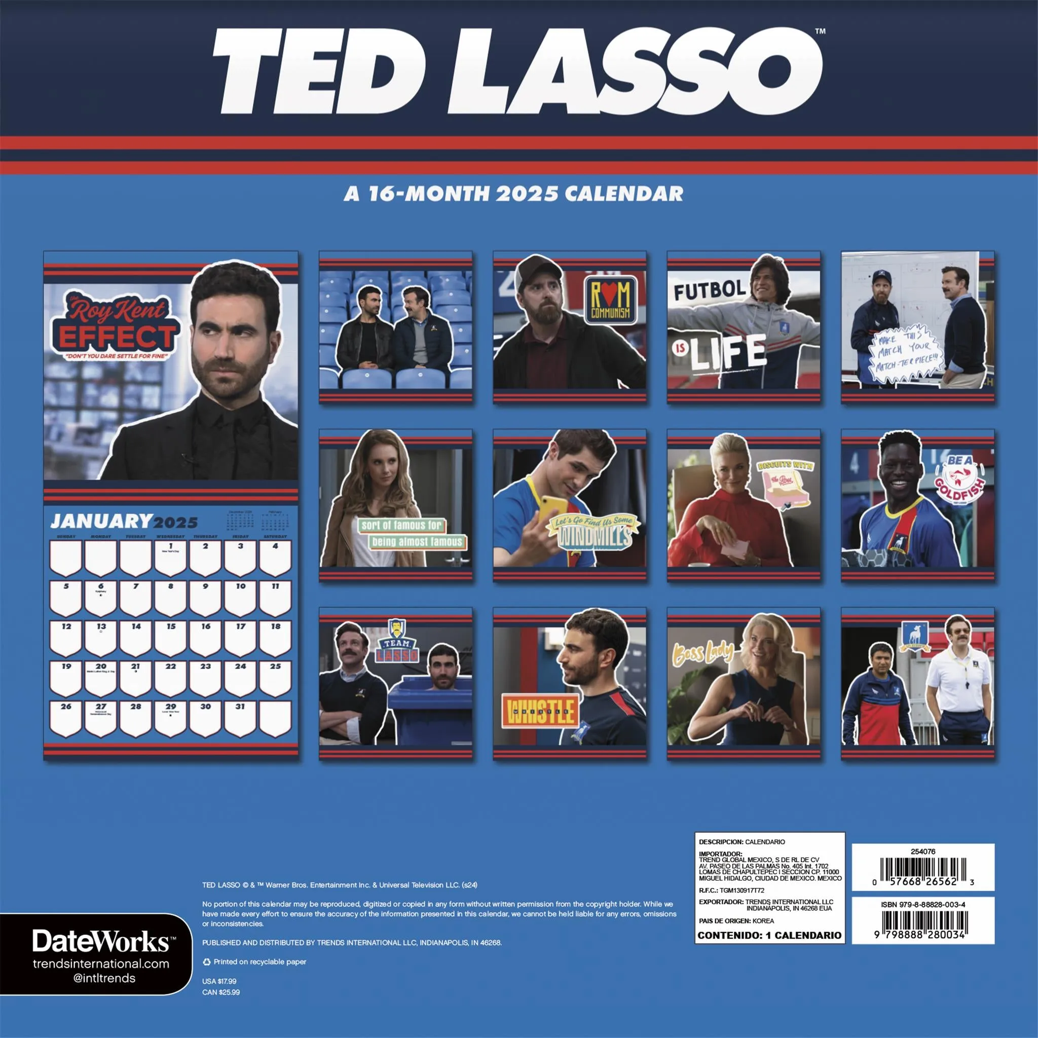 Ted Lasso Wall 2025 Calendar