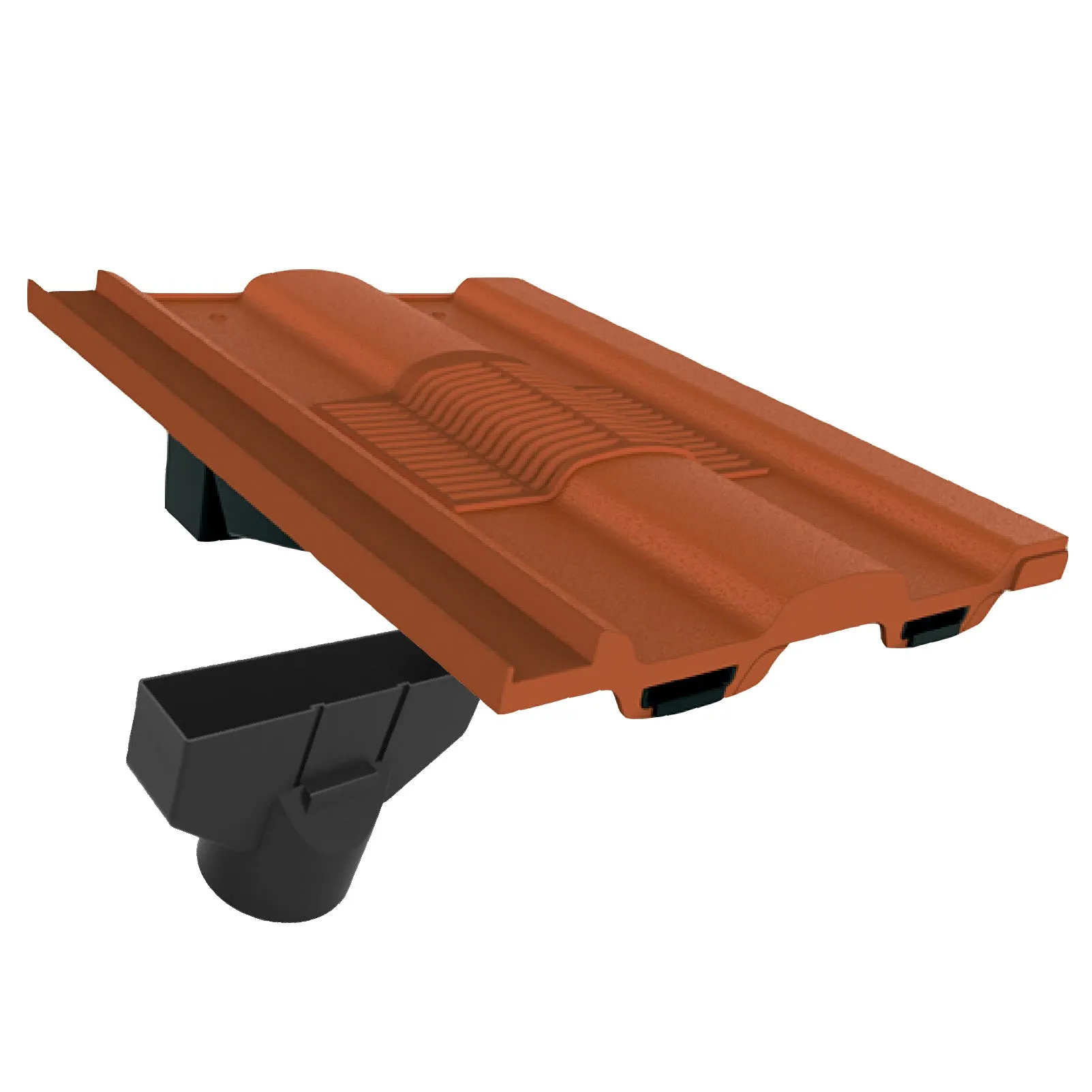 Terracotta Castellated Roof Tile Vent & Adapter for Marley Ludlow Redland