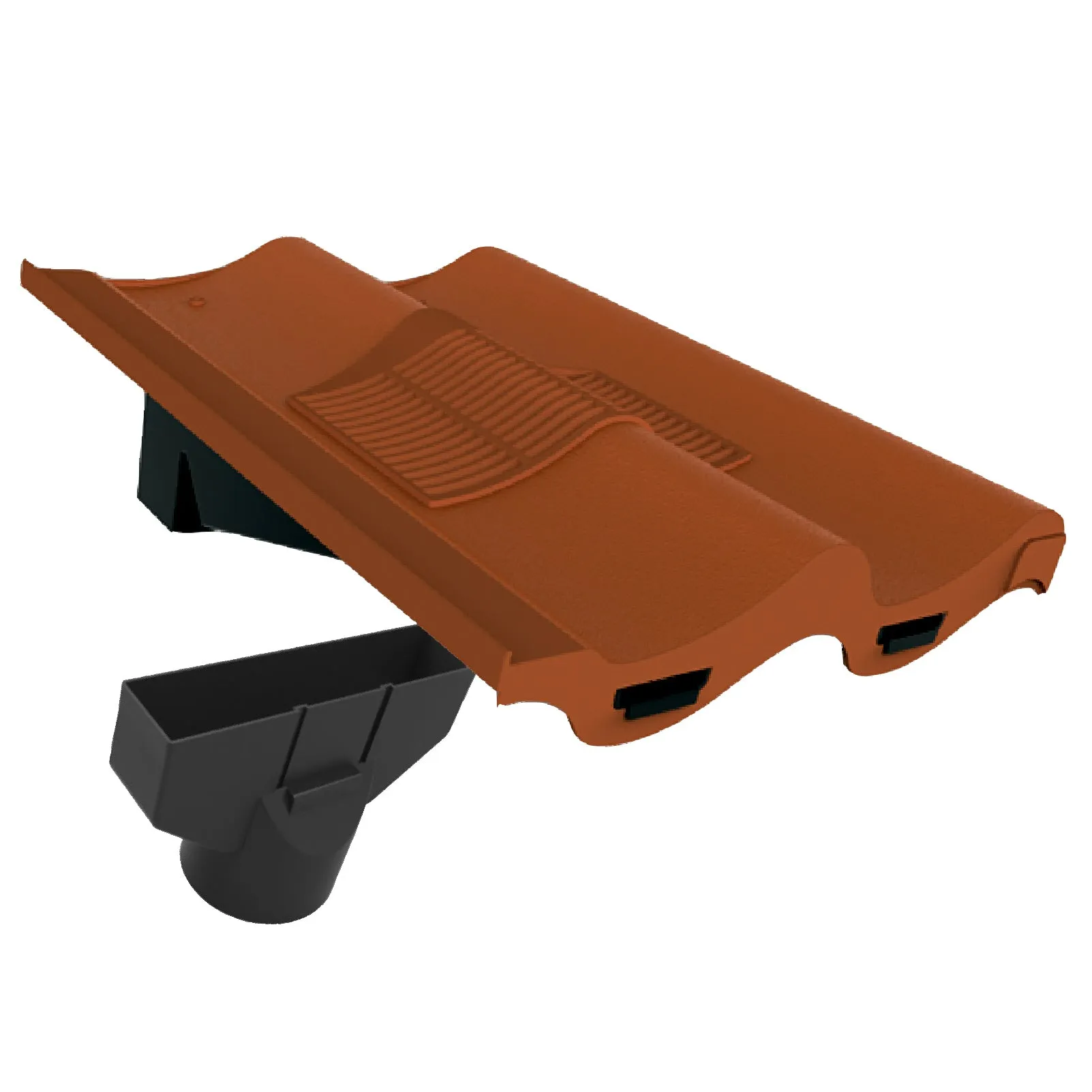 Terracotta Double Pantile Roof Tile Vent & Adapter for Marley Redland Sandtoft