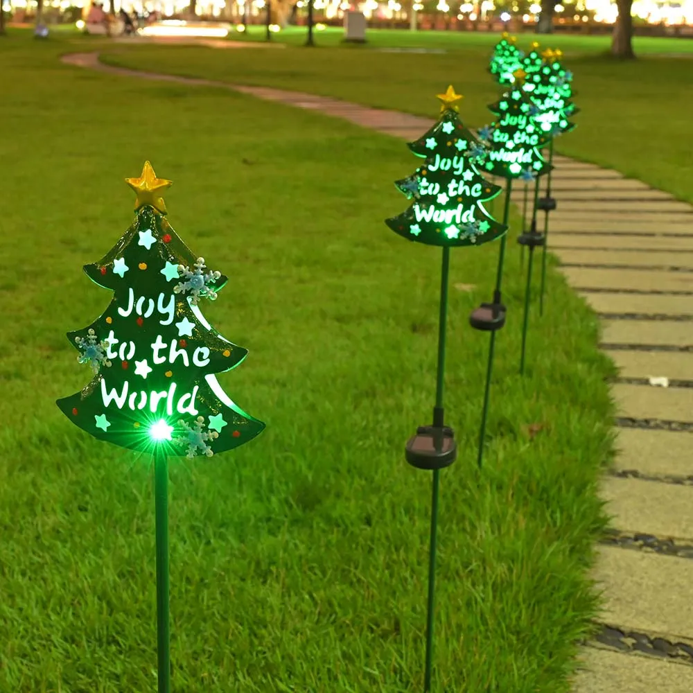 TheLAShop Solar Christmas Tree Stake Lights 2ct/Pack