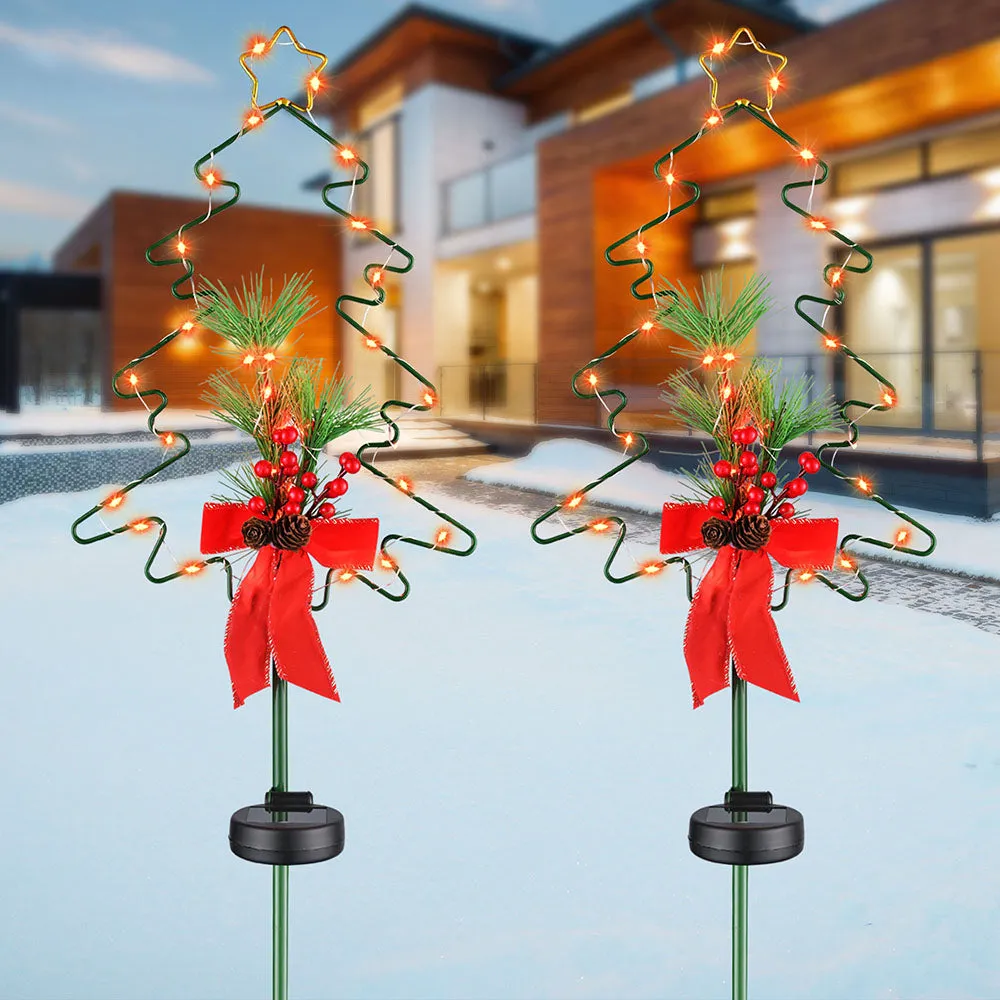 TheLAShop Solar Christmas Tree Stake Lights 2ct/Pack