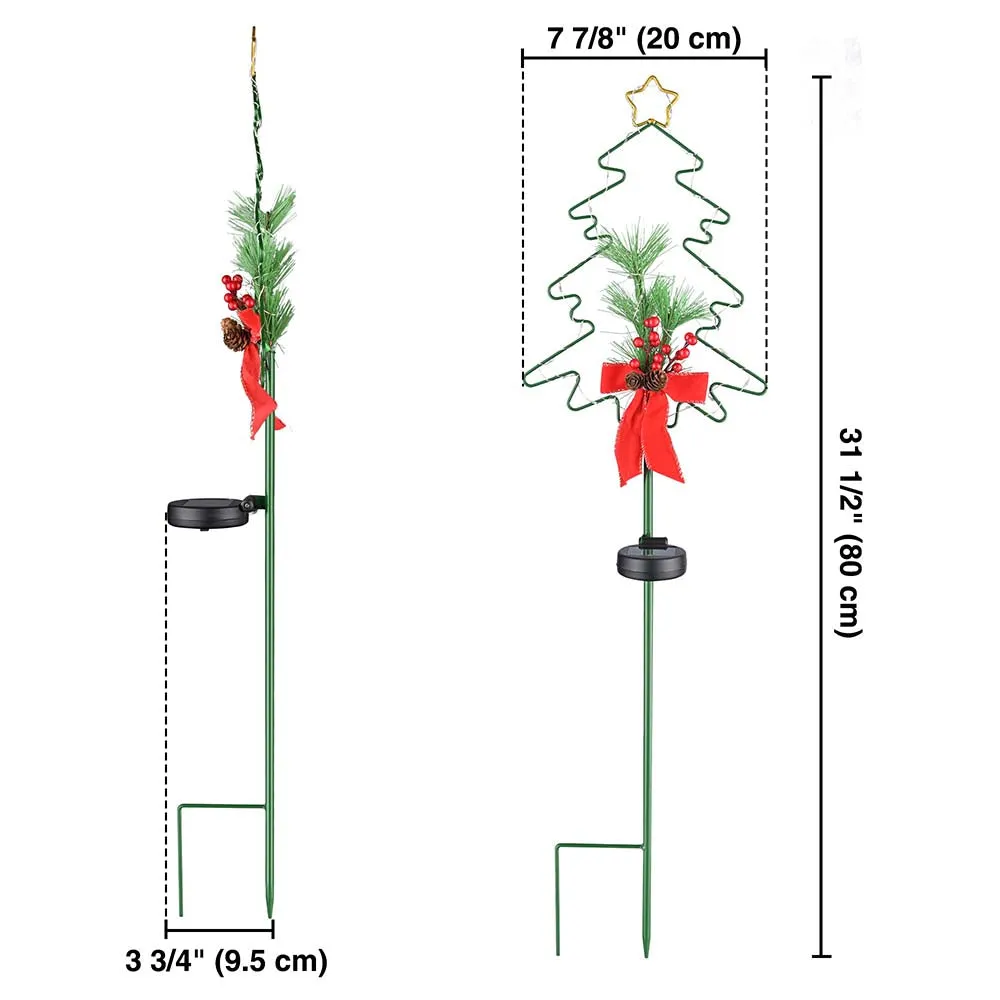 TheLAShop Solar Christmas Tree Stake Lights 2ct/Pack