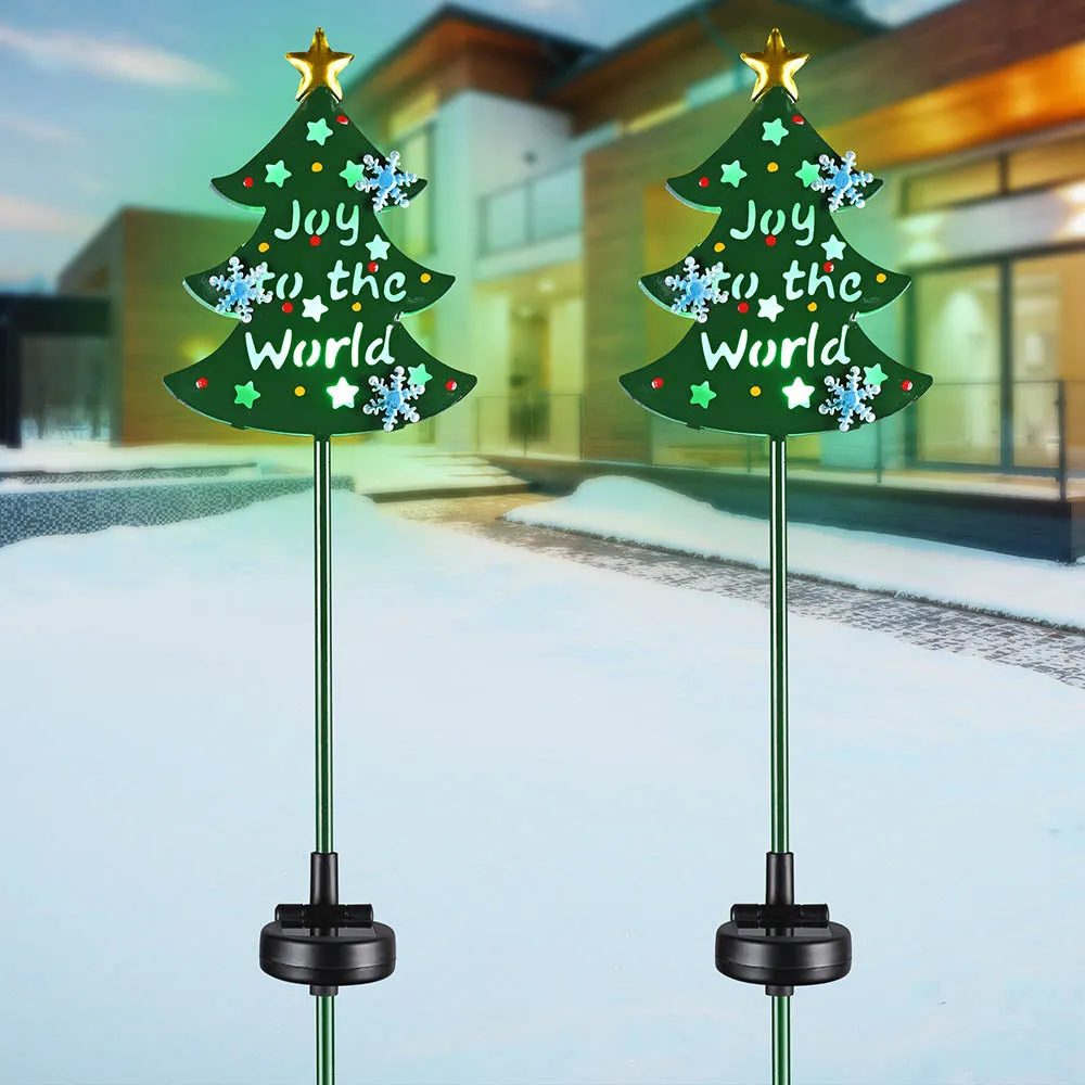 TheLAShop Solar Christmas Tree Stake Lights 2ct/Pack