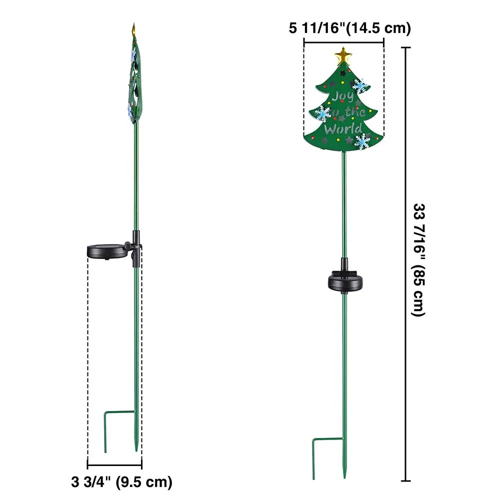 TheLAShop Solar Christmas Tree Stake Lights 2ct/Pack