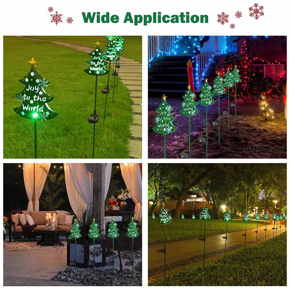 TheLAShop Solar Christmas Tree Stake Lights 2ct/Pack