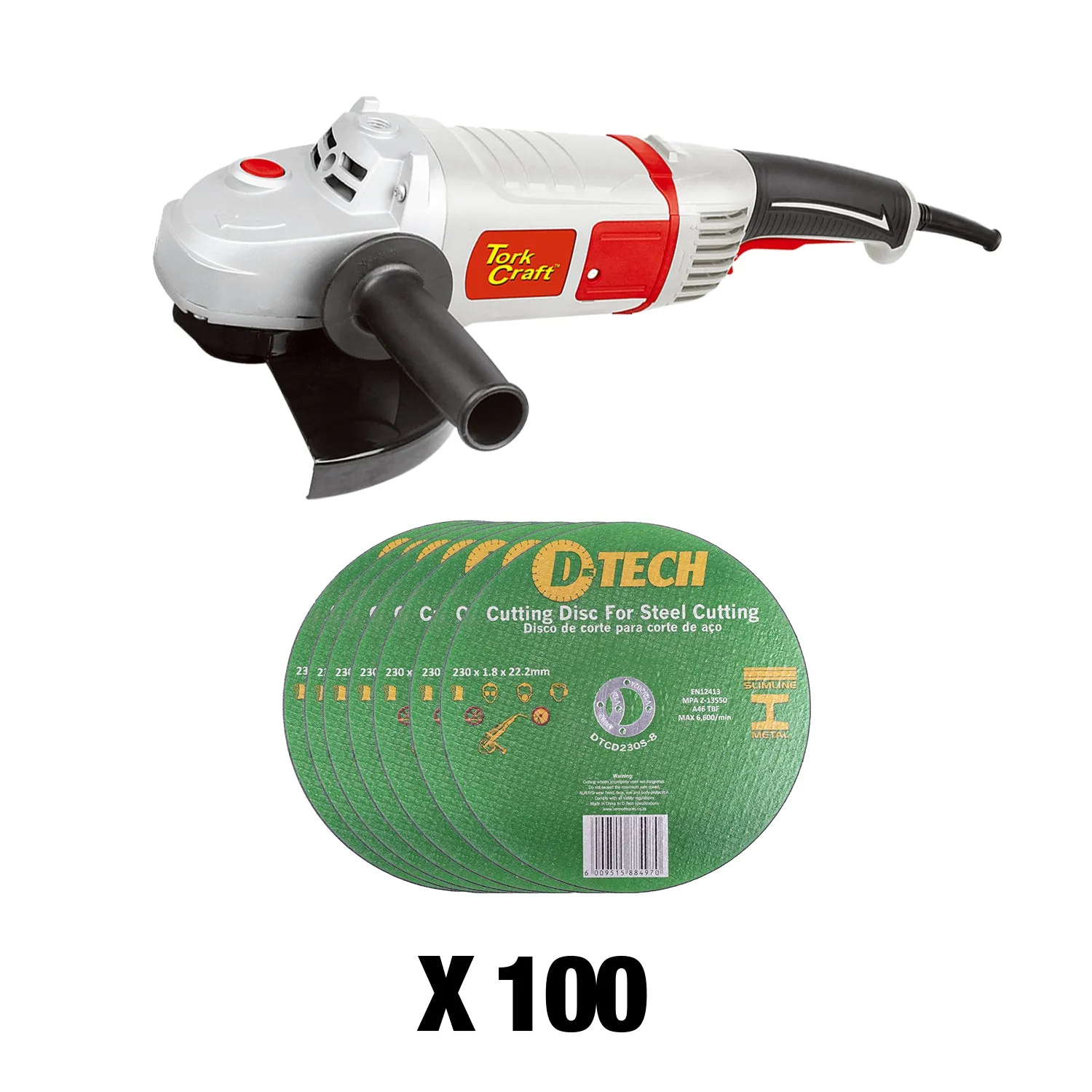 Tork Craft Dtcd230S-100 X2 With Tcag0230 Angle Grinder