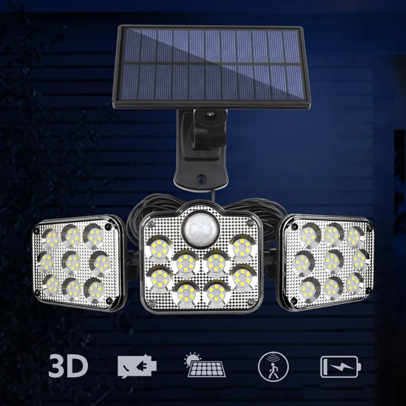 Triple LED Solar Wall Light